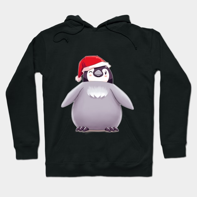 Santa Emperor Penguin Chick (Plain) Hoodie by EdgeKagami